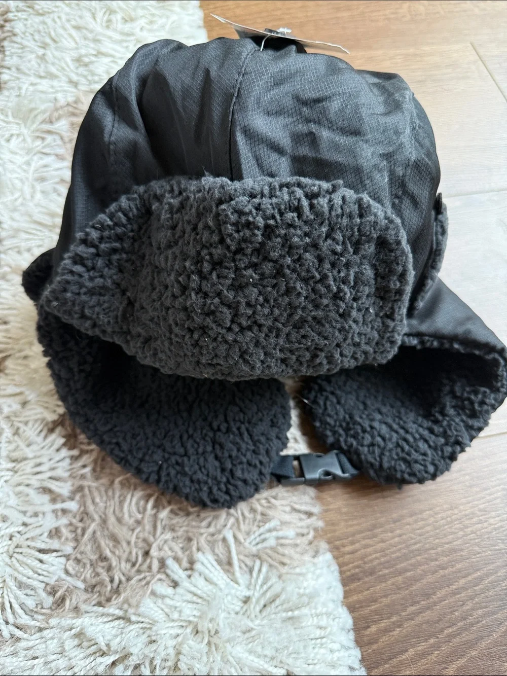 🆕 Black Faux Shearling Trapper Hat